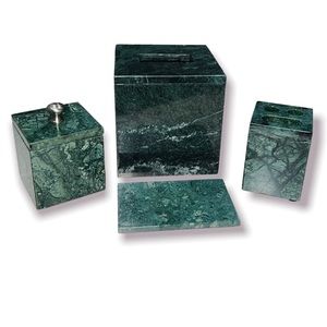 green marble bathroom set stone tissue box cover toothbrush holder Soap Dish Box